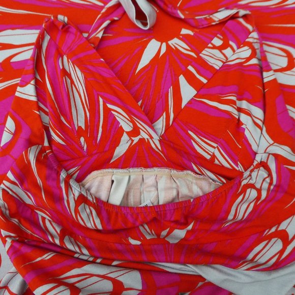 Vintage 90s Y2K Maxi Dress Mod Floral Halter Backless Padded Stretch Knit USA M - Picture 7 of 9